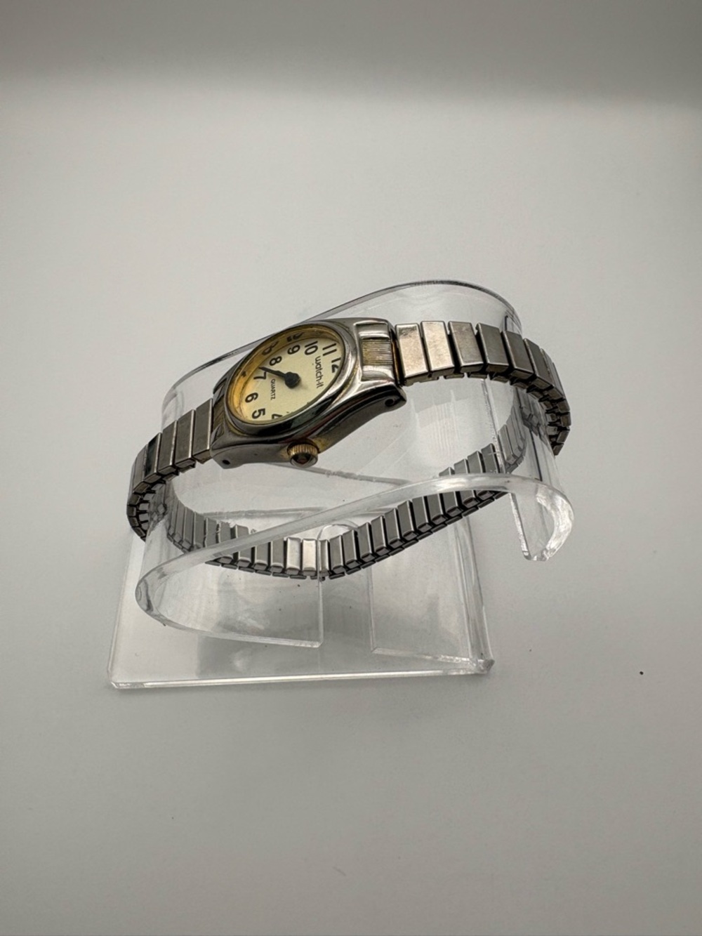 Vintage Watch-It Women’s Silvertone Dainty Watch Flex Band - Picture 2 of 5